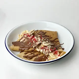 Crepes with chocolate and banana