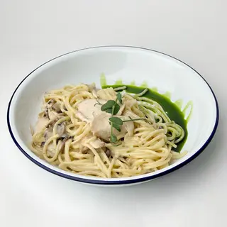 Pasta with chicken and mushrooms