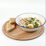 Chicken soup with noodles and egg