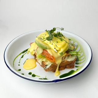 Benedict with salmon and avocado