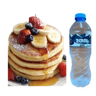 ამერიკული ფენქეიქი + წყალი ( სასკოლო მენიუ)