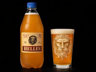 ჩამოსასხმელი ლუდი გაფილტრული "შავი ლომი Helles " 0.5ლ-NEW