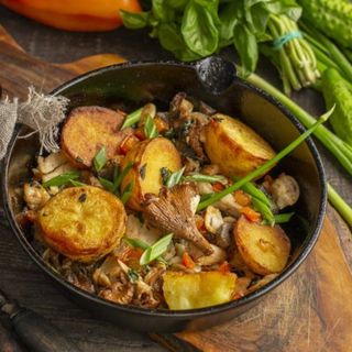 ხელნაკეთი კარტოფილი სოკოთი