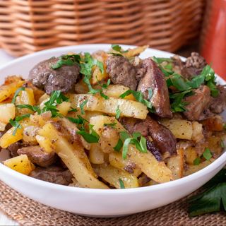 ხელნაკეთი კარტოფილი ღვიძლით