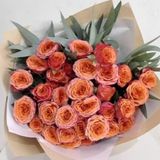 5 sprays rose with eucalyptus