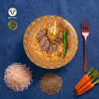 Uzbek Classic Beef Palov / უზბეკური კლასიკური საქონლის პილავი