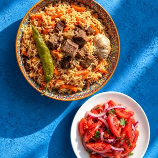 Uzbek Classic Beef Palov + Achik Chuck Salad