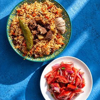 Uzbek Festive Beef Palov +Uzbek Achik Chuchuk