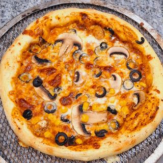 Mushrooms, Olives, and Corn