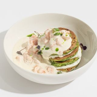 ZUCCHINI PANCAKES WITH SALMON