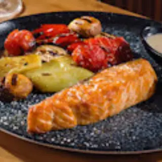 Salmon steak on a citrus cream