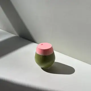 Iced Matcha with Vegan Pink Cream