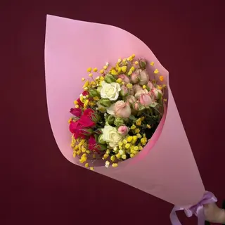 3 სპრეი ვარდი / 3 Spray Roses (ვარდისფერი შეფუთვა)