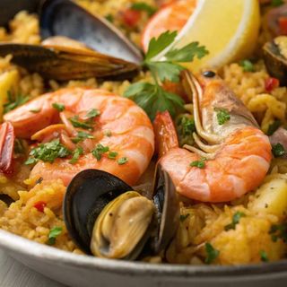 Deniz Mahsullü Paella / Etli Paella – Seafood Paella / Meat Paella