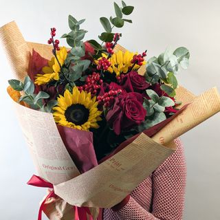 მზესუმზირები და ვარდები 1233