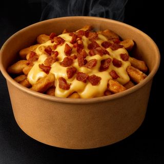 ფრიტა ჩედარის სოუსით და ბეკონით