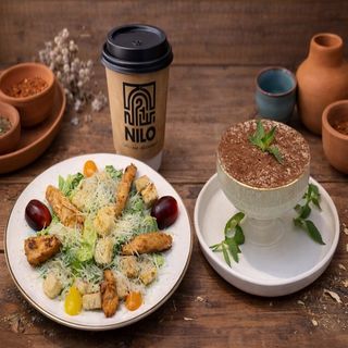 Classic Caesar Salad , Tiramisu and Cappuccino