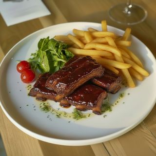 Georgian-Style Beef with French Fries
