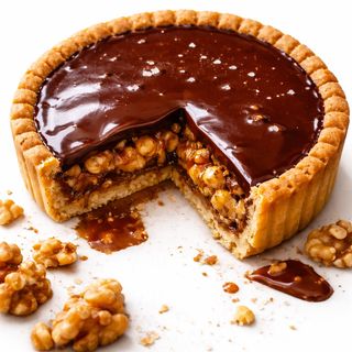 მარილიანი კარამელის და შოკოლადის ტარტი