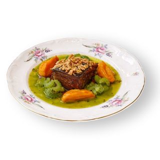 გამომცხვარი ღორის მუცელი ბარბექიუს სოუსში