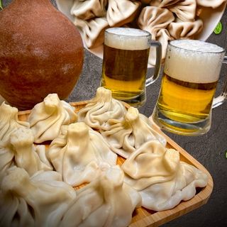 ხინკალი მთიულური 99 ცალი + 5 ლიტრა ლუდი (ცივ-ცივი)