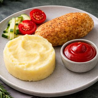 კიევური კოტლეტი და პიურე
