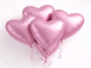 5 გული მეტალიკი ვარდისფერი