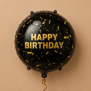 ბუშტი “Happy birthday” შავი