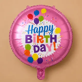 ბუშტი “Happy Birthday” ვარდისფერი