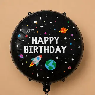 ბუშტი “Happy Birthday” კოსმოსი