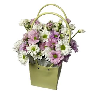 ქრიზანთემების კალათი - მწვანე