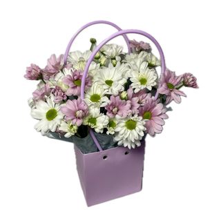 ქრიზანთემების კალათი - იასამნისფერი