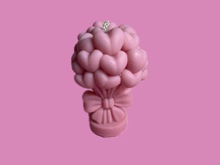 სანთელი - ვარდისფერი - გულის ბუშტები