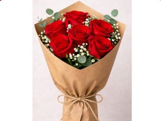 5 წითელი ვარდის თაიგული