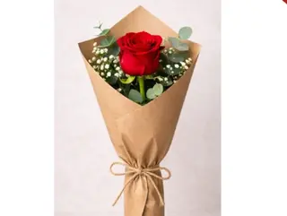 1 წითელი ვარდის თაიგული