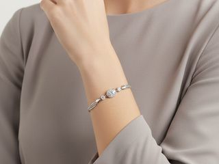 თეთრ ოქროში ამოვლებული 925 ვერცხლის სამკაული  /  Silver jewelry plated in white gold