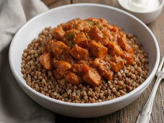 წიწიბურა ქათმის გულიაშის გარნირით