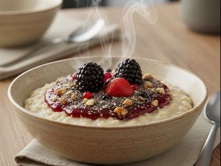 შვრიის ფაფა კენკრით და ნიგვზით