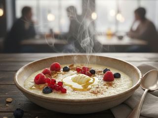 მანანის ფაფა კენკრით და ნიგვზით