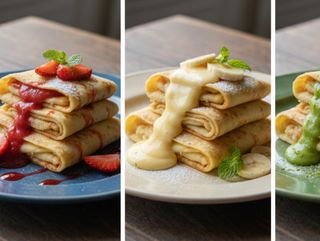 ბლინი მარწყვის ტოპინგით