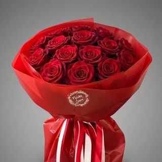 Bouquet of 15 Red Roses in Stylish Wrap