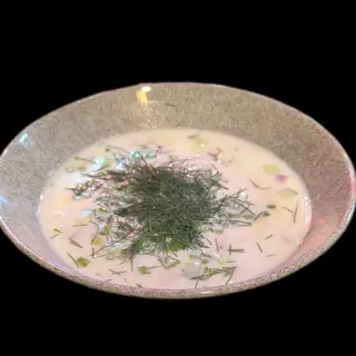 Okroshka sausage on kefir