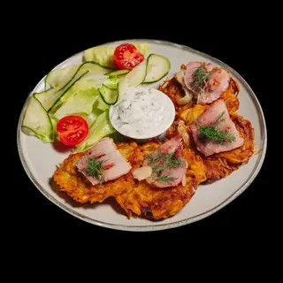 Potatoe dranik with bacon