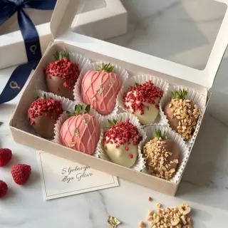 8 chocolate-covered strawberries