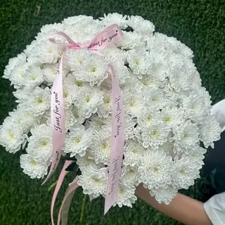 Instead of Words — White Chrysanthemum Bouquet