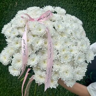 Instead of Words — White Chrysanthemum Bouquet