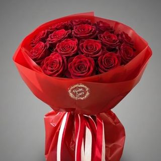 Bouquet of 15 Red Roses in Stylish Wrap