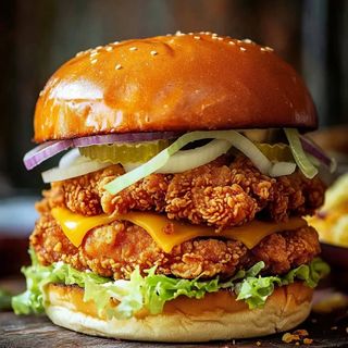 ქათმის ჩიზბურგერი/chicken cheeseburger