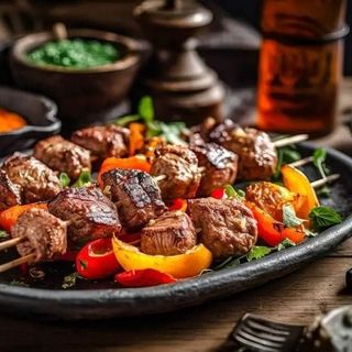 ქათმის მწვადი/Chicken barbecue