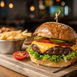 საქონლის ჩიზბურგერი/beef cheeseburger